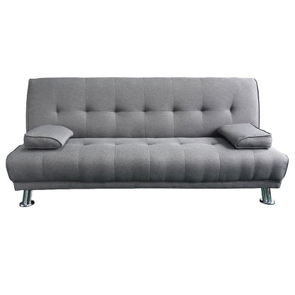 Sarantino Manhattan Sofa Bed Lounge Couch Futon Furniture Home Light Grey Linen Suite - Cosy Abode