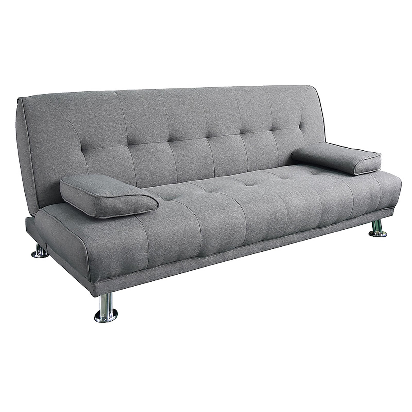 Sarantino Manhattan Sofa Bed Lounge Couch Futon Furniture Home Light Grey Linen Suite - Cosy Abode