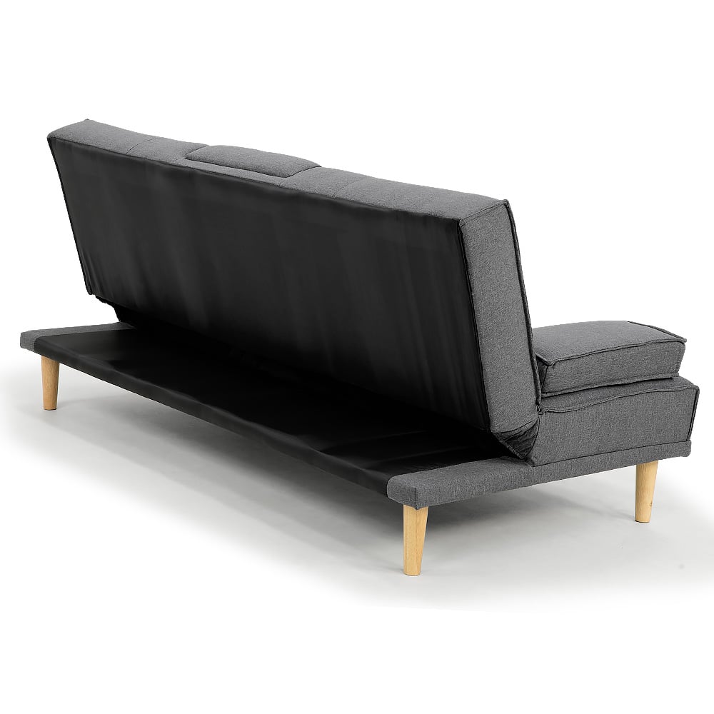 Sarantino Rochester Linen Fabric Sofa Bed Lounge Couch Futon Furniture Suite - Dark Grey - Cosy Abode