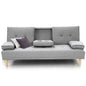 Sarantino Rochester Linen Fabric Sofa Bed Lounge Couch Futon Furniture Suite - Light Grey - Cosy Abode