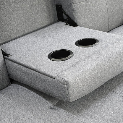 Sarantino Rochester Linen Fabric Sofa Bed Lounge Couch Futon Furniture Suite - Light Grey - Cosy Abode