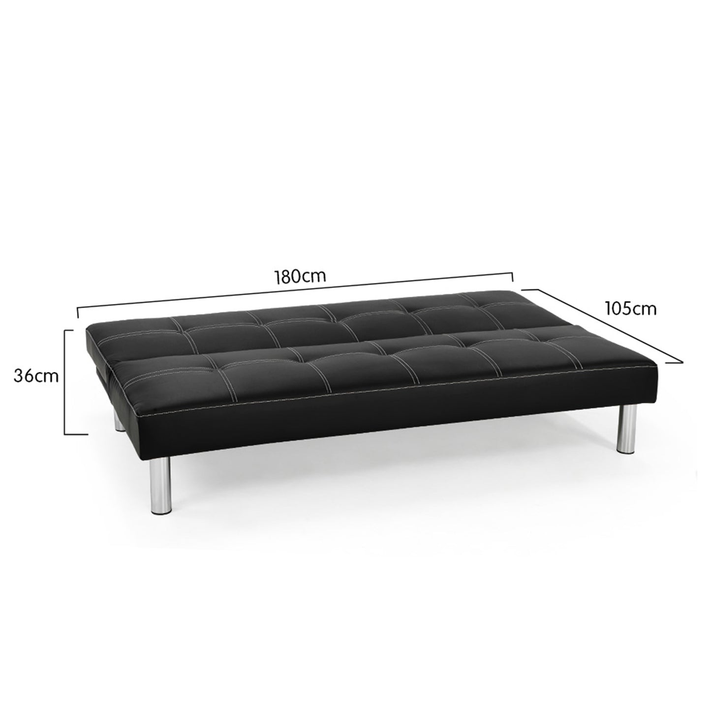Sarantino Chelsea Sofa Bed Faux Leather Lounge Couch Futon Furniture Modular Suite - Cosy Abode