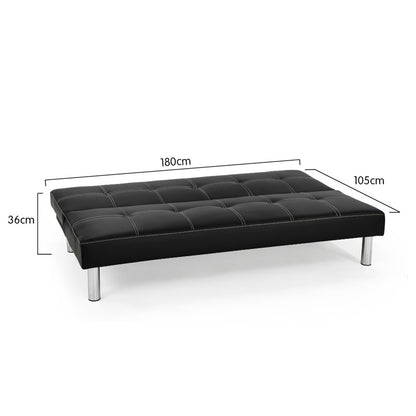 Sarantino Chelsea Sofa Bed Faux Leather Lounge Couch Futon Furniture Modular Suite - Cosy Abode