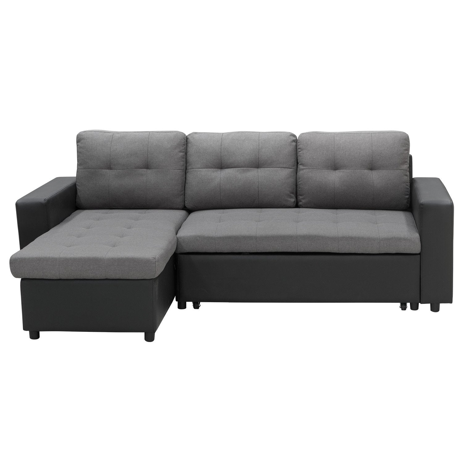 Sarantino Corner Sofa Linen Lounge Couch L-shaped Modular Furniture Home Chaise Grey - Cosy Abode