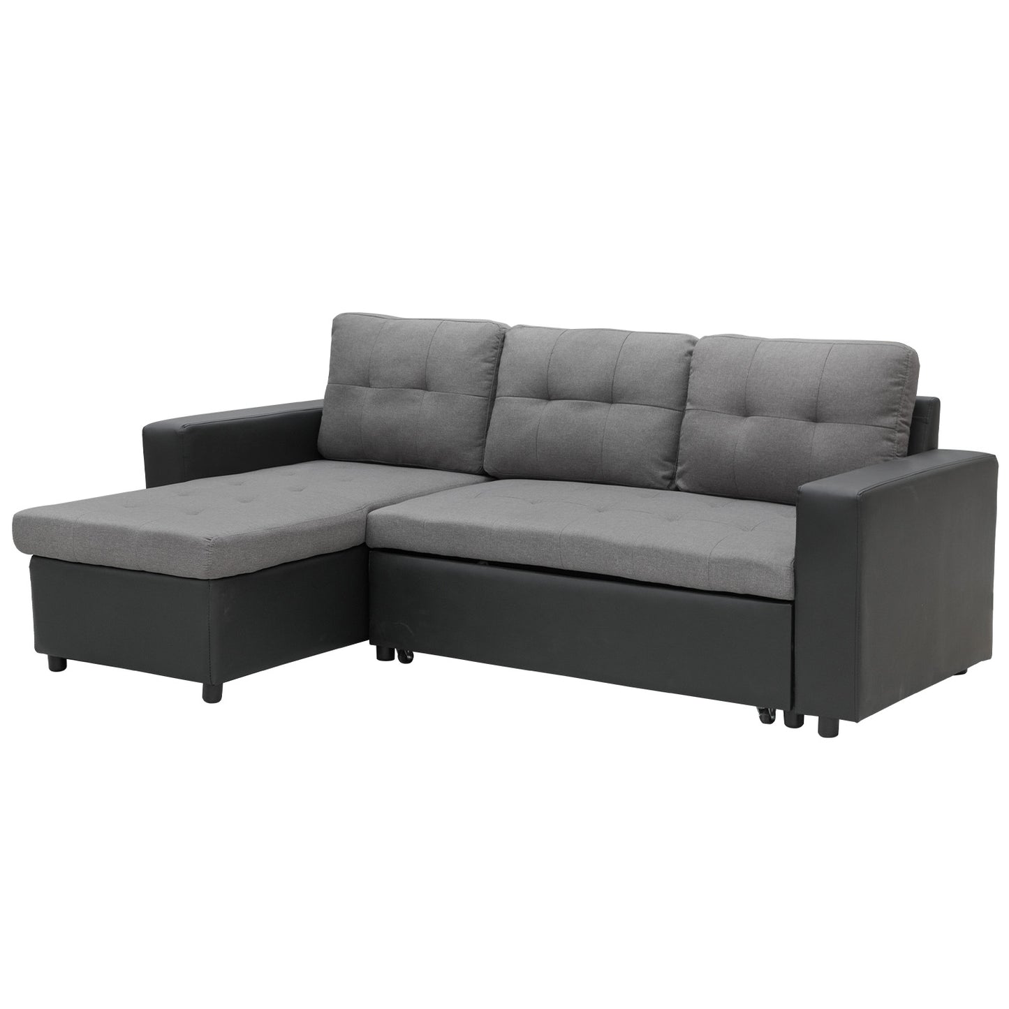 Sarantino Corner Sofa Linen Lounge Couch L-shaped Modular Furniture Home Chaise Grey - Cosy Abode