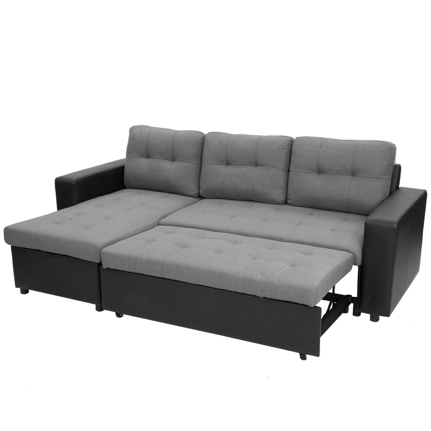 Sarantino Corner Sofa Linen Lounge Couch L-shaped Modular Furniture Home Chaise Grey - Cosy Abode