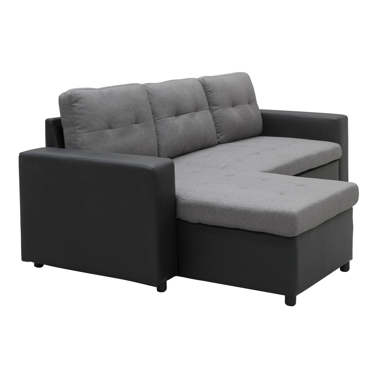Sarantino Corner Sofa Linen Lounge Couch L-shaped Modular Furniture Home Chaise Grey - Cosy Abode