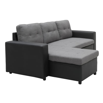 Sarantino Corner Sofa Linen Lounge Couch L-shaped Modular Furniture Home Chaise Grey - Cosy Abode