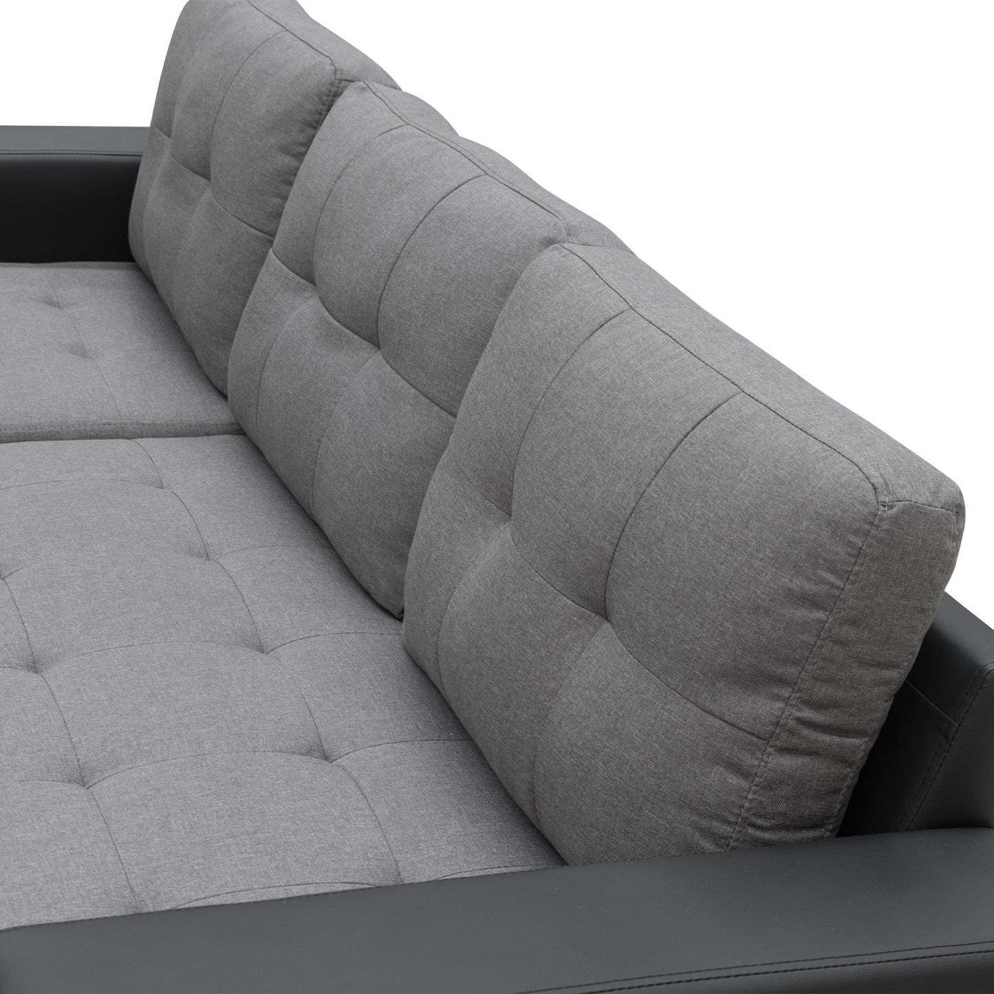 Sarantino Corner Sofa Linen Lounge Couch L-shaped Modular Furniture Home Chaise Grey - Cosy Abode