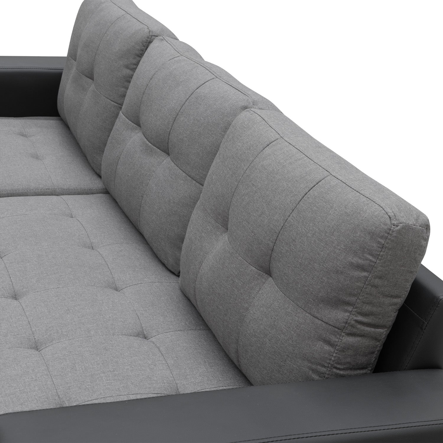 Sarantino Corner Sofa Linen Lounge Couch L-shaped Modular Furniture Home Chaise Grey - Cosy Abode