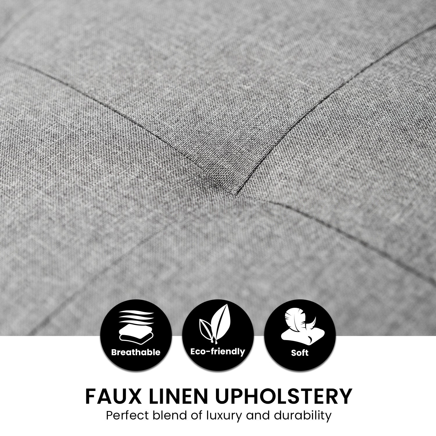 Sarantino Corner Sofa Linen Lounge Couch L-shaped Modular Furniture Home Chaise Grey - Cosy Abode