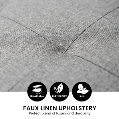 Sarantino Corner Sofa Linen Lounge Couch L-shaped Modular Furniture Home Chaise Grey - Cosy Abode