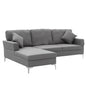 Sarantino Linen Corner Sofa Couch Lounge L-shape W/right Chaise Seat Dark Grey - Cosy Abode