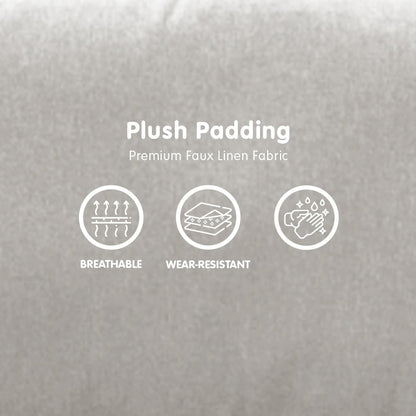 Sarantino Linen Corner Sofa Couch Lounge L-shape W/left Chaise Seat Light Grey - Cosy Abode