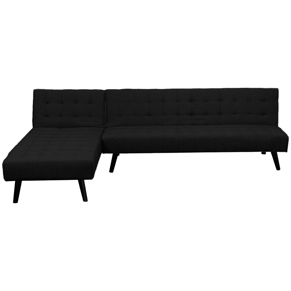 Sarantino 3-seater Corner Sofa Bed With Lounge Chaise Couch Furniture Black - Cosy Abode