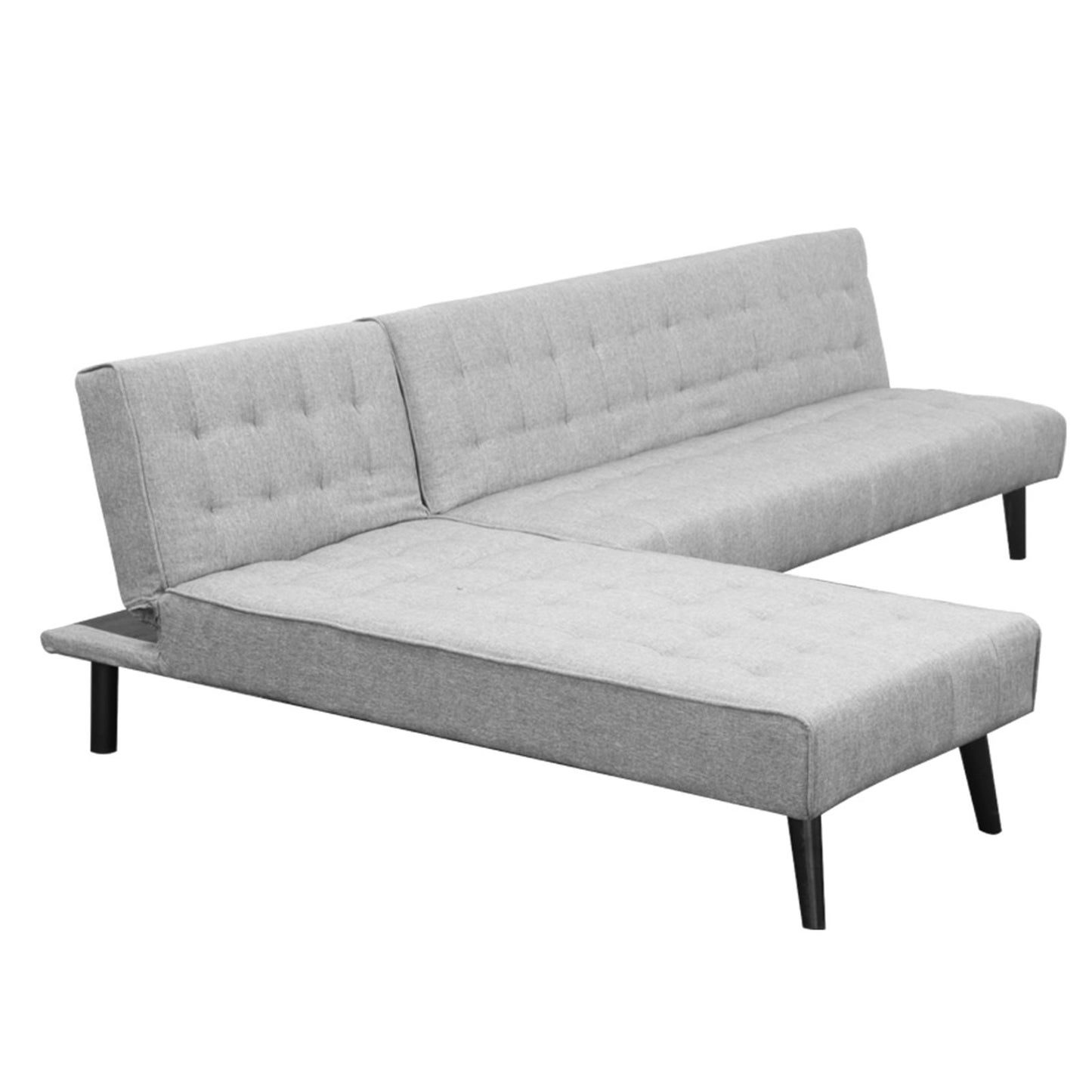 Sarantino 3-seater Corner Sofa Bed With Lounge Chaise Couch Furniture Light Grey - Cosy Abode