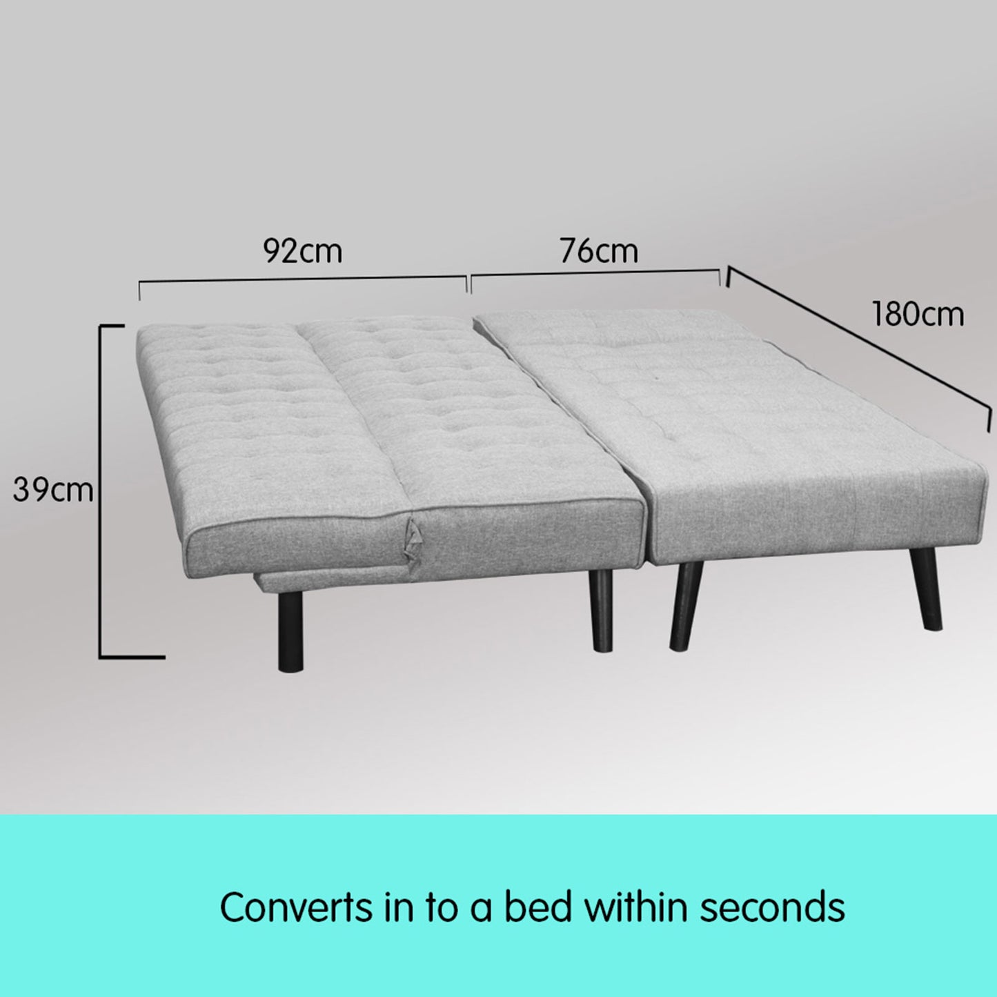 Sarantino 3-seater Corner Sofa Bed With Lounge Chaise Couch Furniture Light Grey - Cosy Abode