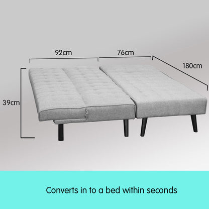 Sarantino 3-seater Corner Sofa Bed With Lounge Chaise Couch Furniture Light Grey - Cosy Abode