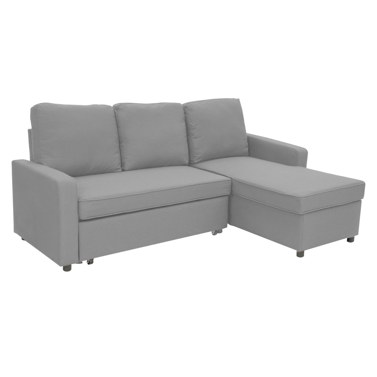 Sarantino3-seater Corner Sofa Bed With Storage Lounge Chaise Couch - Light Grey - Cosy Abode
