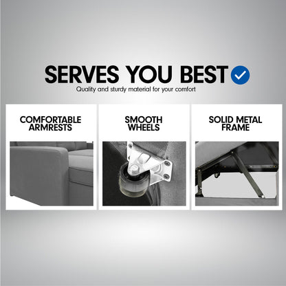 Sarantino3-seater Corner Sofa Bed With Storage Lounge Chaise Couch - Light Grey - Cosy Abode