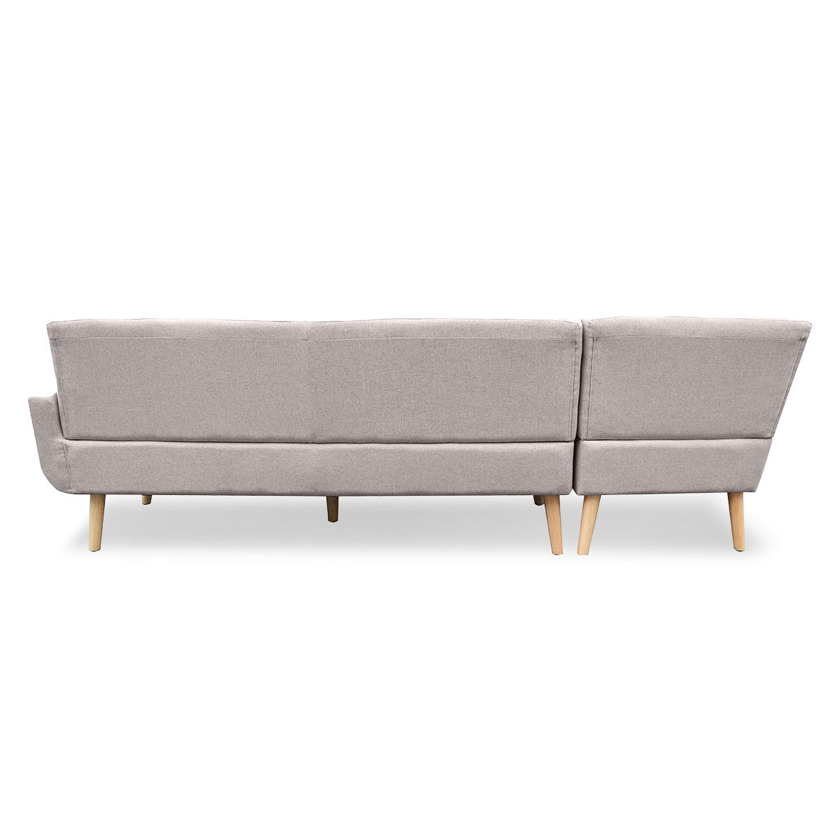 Sarantino Faux Linen Corner Sofa Lounge L-shaped Chaise Light Grey - Cosy Abode