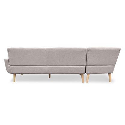 Sarantino Faux Linen Corner Sofa Lounge L-shaped Chaise Light Grey - Cosy Abode