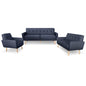 Sarantino 6-Seater Linen Sofa Set Couch Futon - Dark Grey - Cosy Abode