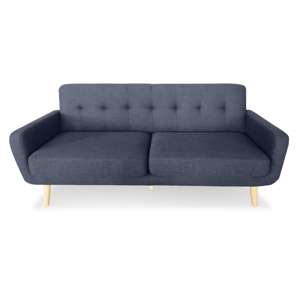 Sarantino 6-Seater Linen Sofa Set Couch Futon - Dark Grey - Cosy Abode