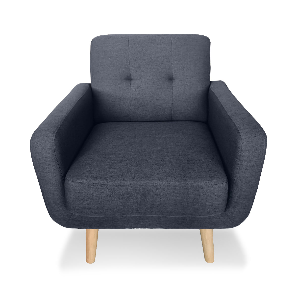 Sarantino 6-Seater Linen Sofa Set Couch Futon - Dark Grey - Cosy Abode