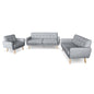 Sarantino 6-Seater Linen Sofa Set Couch Futon - Light Grey - Cosy Abode