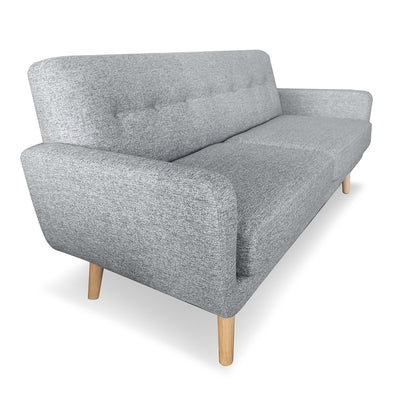 Sarantino 6-Seater Linen Sofa Set Couch Futon - Light Grey - Cosy Abode