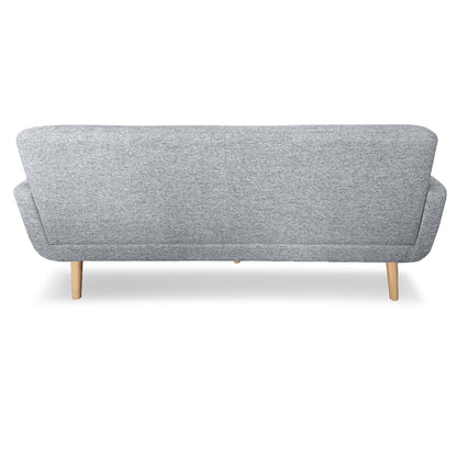 Sarantino 6-Seater Linen Sofa Set Couch Futon - Light Grey - Cosy Abode