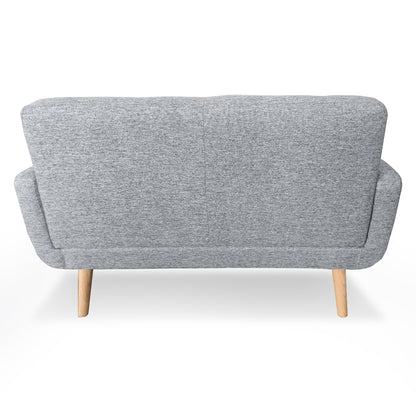 Sarantino 6-Seater Linen Sofa Set Couch Futon - Light Grey - Cosy Abode