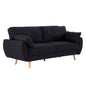 Sarantino 3 Seater Modular Linen Fabric Sofa Bed Couch Futon Suite - Black - Cosy Abode