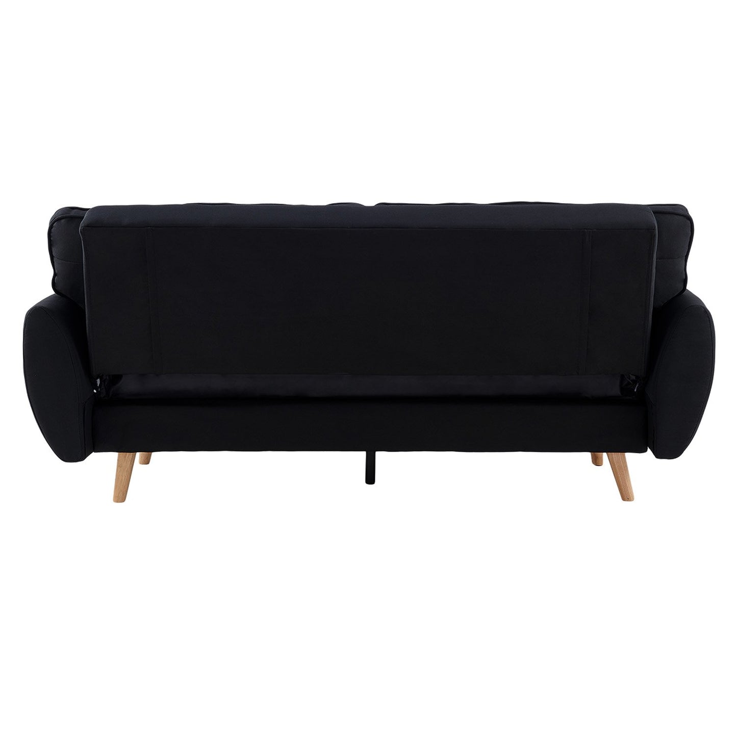 Sarantino 3 Seater Modular Linen Fabric Sofa Bed Couch Futon Suite - Black - Cosy Abode