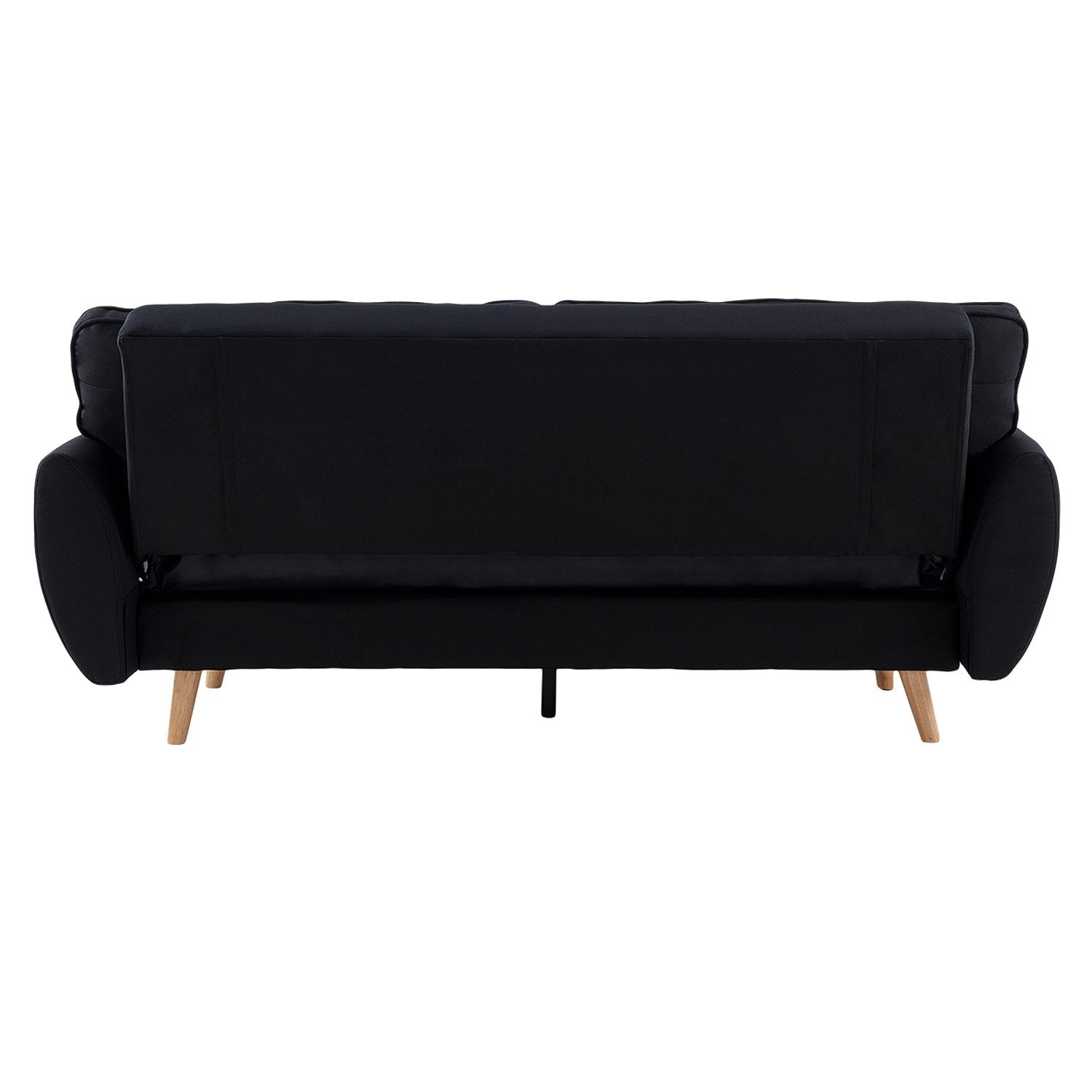 Sarantino 3 Seater Modular Linen Fabric Sofa Bed Couch Futon Suite - Black - Cosy Abode