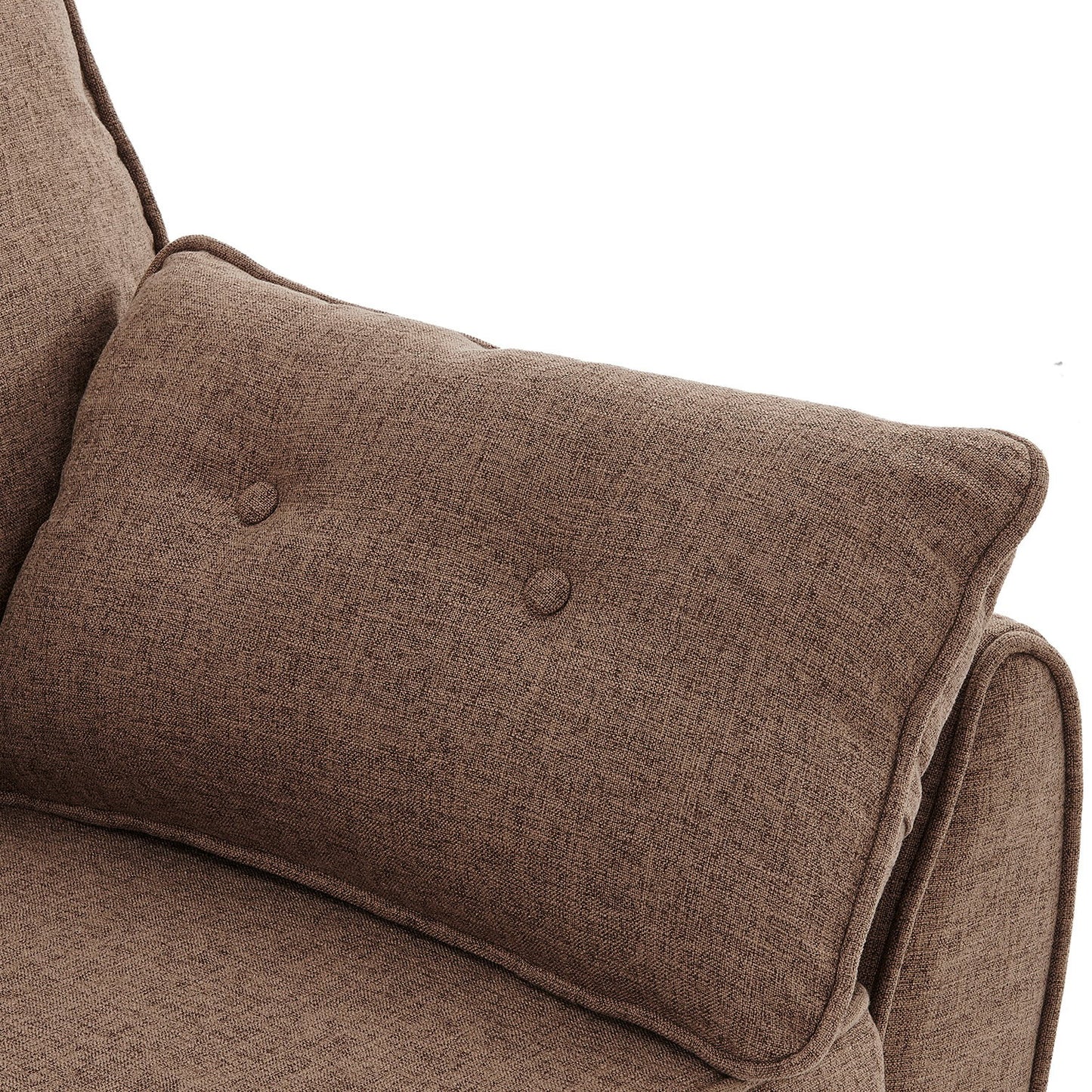 Sarantino 3 Seater Modular Linen Fabric Sofa Bed Couch Futon Suite - Brown - Cosy Abode