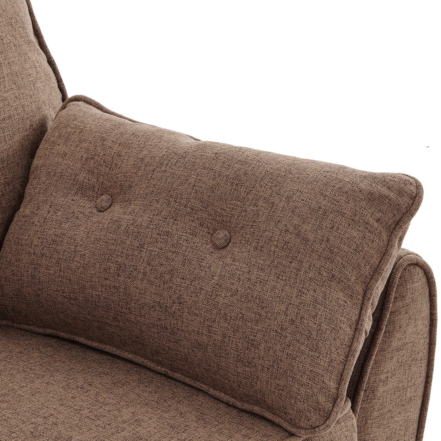 Sarantino 3 Seater Modular Linen Fabric Sofa Bed Couch Futon Suite - Brown - Cosy Abode