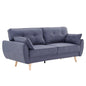 Sarantino 3 Seater Modular Linen Fabric Sofa Bed Couch Futon Suite - Dark Grey - Cosy Abode
