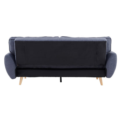Sarantino 3 Seater Modular Linen Fabric Sofa Bed Couch Futon Suite - Dark Grey - Cosy Abode