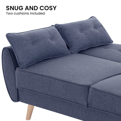 Sarantino 3 Seater Modular Linen Fabric Sofa Bed Couch Futon Suite - Dark Grey - Cosy Abode