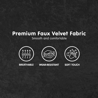 Sarantino 3 Seater Faux Velvet Wooden Sofa Bed Couch Furniture - Black - Cosy Abode