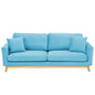 Sarantino 3 Seater Faux Velvet Wooden Sofa Bed Couch Furniture - Blue - Cosy Abode