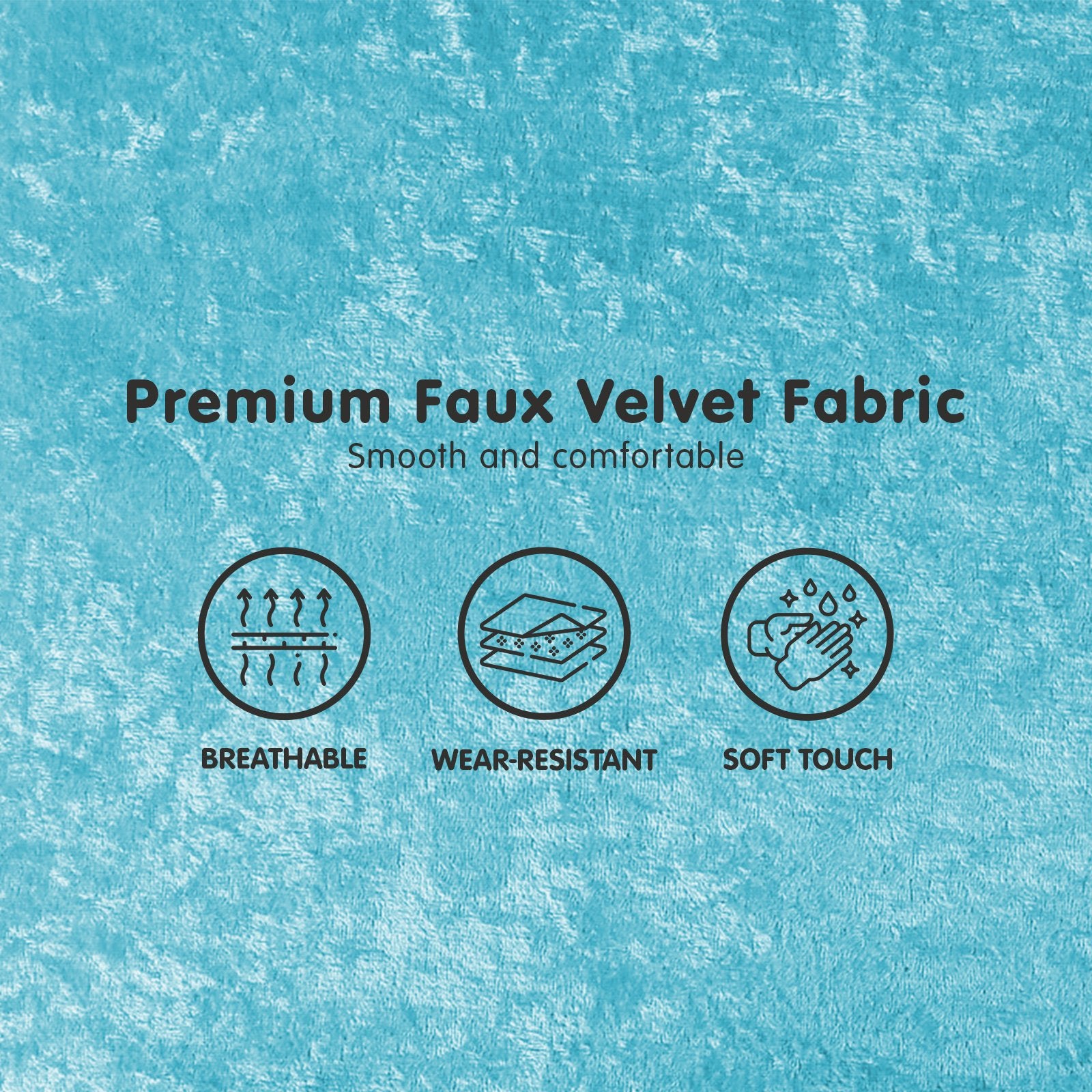 Sarantino 3 Seater Faux Velvet Wooden Sofa Bed Couch Furniture - Blue - Cosy Abode