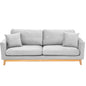 Sarantino 3 Seater Faux Velvet Sofa Bed Couch Furniture Light Grey - Cosy Abode