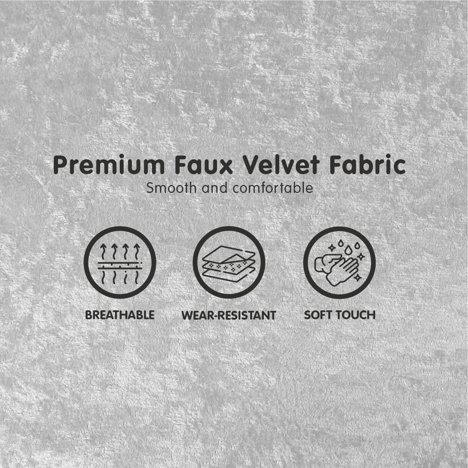 Sarantino 3 Seater Faux Velvet Sofa Bed Couch Furniture Light Grey - Cosy Abode