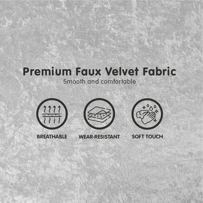 Sarantino 3 Seater Faux Velvet Sofa Bed Couch Furniture Light Grey - Cosy Abode