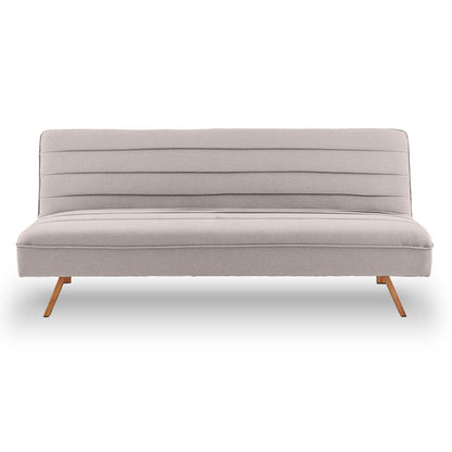 Sarantino 3 Seater Modular Linen Fabric Sofa Bed Couch Futon - Beige - Cosy Abode