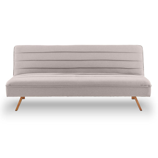 Sarantino 3 Seater Modular Linen Fabric Sofa Bed Couch Futon - Beige - Cosy Abode