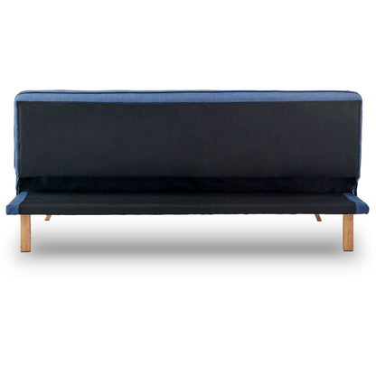 Sarantino 3 Seater Modular Linen Fabric Sofa Bed Couch  - Dark Blue - Cosy Abode